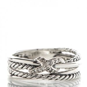 David Yurman X Crossover Ring with Diamonds